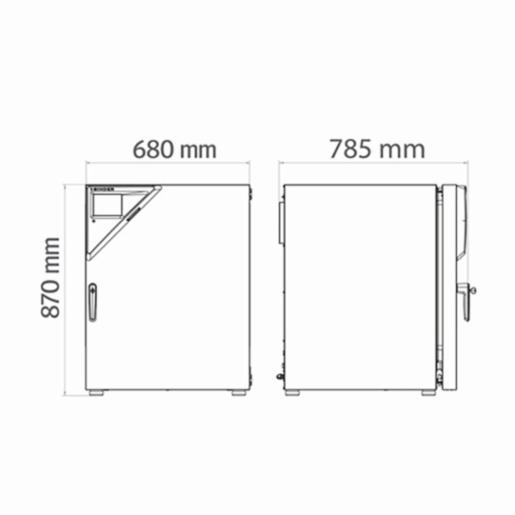 Binder CB-S Solid.Line 시리즈, 열풍 멸균이 가능한 직렬 CO₂ 센서 인큐베이터, CB170-230V 9640-0009