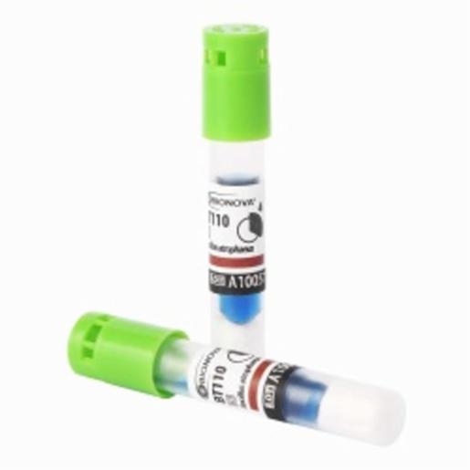 Terragene Rapid Self-contained Biological Indicator for Ethylene Oxide sterilization processes. Bacillus atrophaeus (ATCC 9372) 10⁶ spores per vial. Readout: 4 hours., 보관: 실온 (10-30℃) BT110